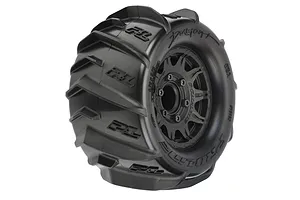 Pro-Line 2.8" Dumont Z3 Paddle Tyres on Black Raid Rims - Glued Wheels 2Pcs image 68006