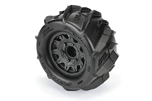 Pro-Line 2.8" Dumont Z3 Paddle Tyres on Black Raid Rims - Glued Wheels 2Pcs image 68010