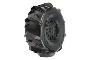 Pro-Line 2.4/3.3" Dumont Mojave Paddle Tyres on Black Split Six Rims - Glued Wheels 2Pcs image 68012
