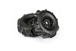 Pro-Line 2.4/3.3" Dumont Mojave Paddle Tyres on Black Split Six Rims - Glued Wheels 2Pcs image 68014