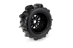 Pro-Line 2.4/3.3" Dumont Mojave Paddle Tyres on Black Split Six Rims - Glued Wheels 2Pcs image 68015