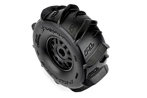 Pro-Line 2.4/3.3" Dumont Mojave Paddle Tyres on Black Split Six Rims - Glued Wheels 2Pcs image 68016