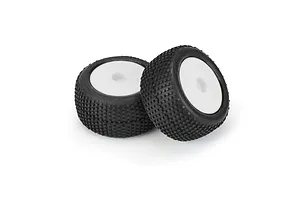 Pro-Line 1/18 Mini-T Hole Shot M3 Tyres on White Dish Rims - Glued Wheels 2Pcs image 68051