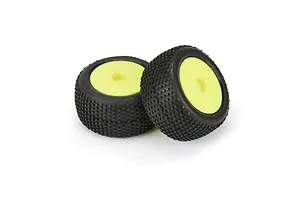 Pro-Line 1/18 Mini-T Hole Shot M3 Tyres on Yellow Dish Rims - Glued Wheels 2Pcs image 68057