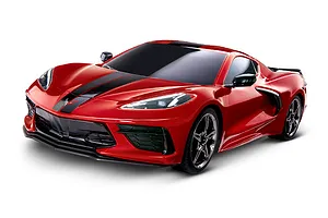 Traxxas 2.1" Corvette Stingray Front Tyres On Black Rims - Glued Wheels 2Pcs image 68767