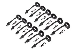 HPI 1.8mm Black Body Pins w/ Rubber Body Washer 12Pcs image 6904