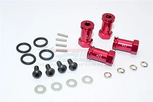 GPM Red Aluminium +17mm Hex Adapters 4Pcs w/ Hardware