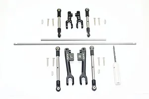 GPM Stainless Steel Front &amp; Rear Sway Bars w/ Steel Turnbuckles &amp; Black Aluminium Sway Bar Arms 11Pcs