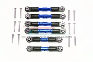 GPM Blue Stainless Steel ARRMA Granite 4x4 Complete Turnbuckle Set 6Pcs Set w/ Hardware
