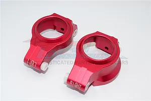 GPM Red Aluminium X-Maxx Left &amp; Right Caster Blocks (C-Hubs) 2Pcs