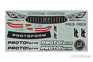 Protoform 1/10 P63 190mm Light Weight (0.65mm) Unpainted Body Shell w/ Decal Sheet image 69512