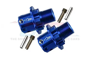 GPM Blue Aluminium +13mm Wheel Hex Adapters 2Pcs