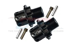 GPM Black Aluminium +13mm Wheel Hex Adapters 2Pcs