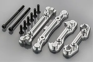 Rovan 5IVE-T SIlver Aluminium Front &amp; Rear Suspension Arm Pin Mount Set w/ Hardware