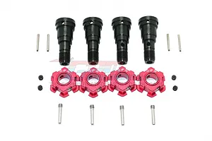 GPM Hardened Steel Front &amp;amp; Rear Universal CVD Joints &amp;amp; Red Aluminium Wheel Hexes Set image 69764