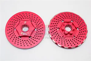 GPM Red Aluminium X-Maxx Front 24mm Claw Wheel Hex w/ 3mm Offset 2Pcs image 69800