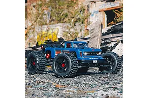 ARRMA Outcast 4x4 BLX 4S RC Stunt Truck Electric Brushless 4WD 1/10 Scale RTR - Blue image 69980