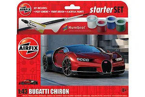 Airfix 1/43 Bugatti Chiron Scaled Plastic Model Starter Kit