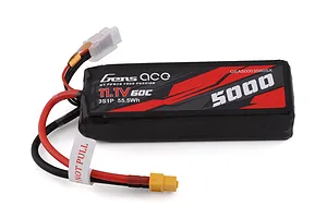 Gens Ace 5000mAh 11.1V 60C 3S1P Short-Size LiPo Battery Pack w/ XT60 Plug image 70127