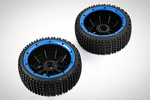 Rovan 4.7/5.5" V5 Dirt Buster Nail Tyres on Blue Rims - Beadlocked Wheels 2Pcs image 70326