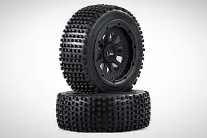 Rovan 4.7/5.5" V5 Dirt Buster Nail Tyres on Black Rims - Beadlocked Wheels 2Pcs