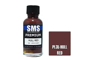 Scale Modellers Supply SMS Premium Hull Red 30ml image 70497