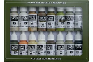 Vallejo Model Colour Earth Tones 16 Colour Acrylic Paint Set