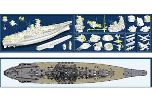 Monochrome 1/200 Japanese IJN Yamato Battleship Scaled Plastic Model Kit image 70775
