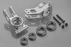 Rovan Silver Aluminium 5IVE-T Rear Hub Set w/ Rubber Shielded Bearings