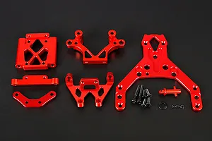 Rovan Black Aluminium Front Bulkhead Set w/ Upper Plate image 70895