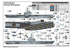 Trumpeter 1/700 USS Intrepid CVS-11 Scaled Plastic Model Kit image 71144