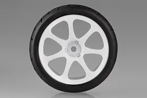 Team Powers 1/10 Touring Car 34s Treaded Radial Tyres w/ White Rims 4Pcs image 71495