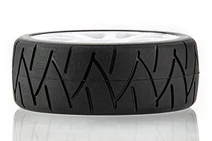 Team Powers 1/10 Touring Car 34s Treaded Radial Tyres w/ White Rims 4Pcs image 71496