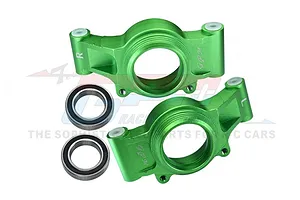GPM Green Aluminium Oversized Rear Hubs Set w/ Bearings