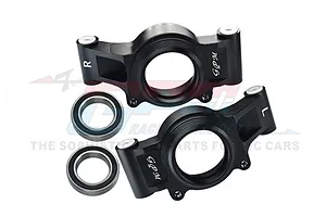 GPM Black Aluminium Oversized Rear Hubs Set w/ Bearings
