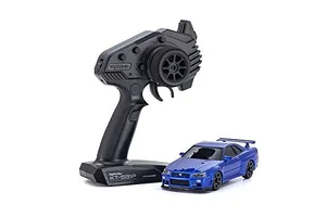 Kyosho Mini-Z Nissan Skyline R34 GT-R V Spec II Nur RC Drift Car Electric AWD RTR - Metallic Blue image 71699