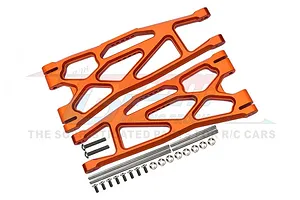 GPM Orange Aluminium Front/Rear Extended Lower Suspension Arms 2Pcs w/ Pins for WideMaxx