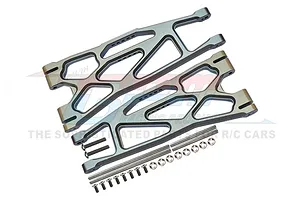 GPM Grey Aluminium Front/Rear Extended Lower Suspension Arms 2Pcs w/ Pins for WideMaxx