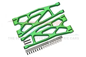 GPM Green Aluminium Front/Rear Extended Lower Suspension Arms 2Pcs w/ Pins for WideMaxx