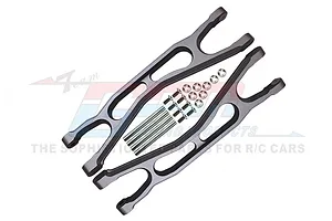 GPM Grey Aluminium Front/Rear Extended Upper Suspension Arms 2Pcs w/ Pins for WideMaxx