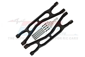 GPM Black Aluminium Front/Rear Extended Upper Suspension Arms 2Pcs w/ Pins for WideMaxx