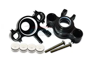 GPM Black Aluminium Front/Rear Axle Carriers 2Pcs