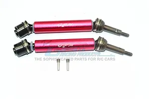 GPM Red Hardened Steel &amp; Aluminium Rear Universal CVD Drive Shafts 2Pcs