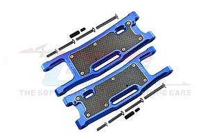 GPM Blue Aluminium Rear Lower Suspension Arms 2Pcs w/ Carbon Fibre Protection Plates image 72801