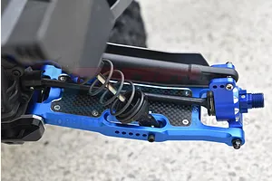 GPM Blue Aluminium Rear Lower Suspension Arms 2Pcs w/ Carbon Fibre Protection Plates image 72802