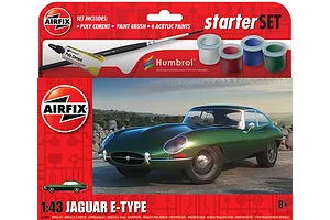 Airfix 1/43 Jaguar E-Type Scaled Plastic Model Starter Kit image 74001