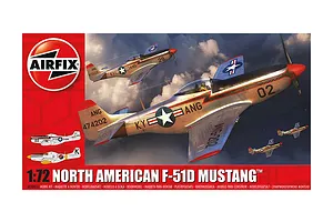 Airfix 1/72 North American F-51D Mustang Scaled Plastic Model Kit image 74048