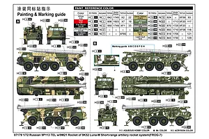 Trumpeter 1/72 Russian 9P113 TEL w/ 9M21 Rocket of 9K52 Luna-M SSM (FROG-7) Scaled Plastic Model Kit image 74326