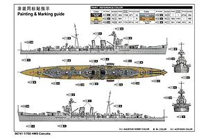 Trumpeter 1/700 HMS Calcutta Light Cruiser Scaled Plastic Model Kit image 74346