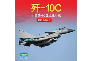 Trumpeter 1/48 PLAAF J-10C Vigorous Dragon Jet Scaled Plastic Model Kit image 74358